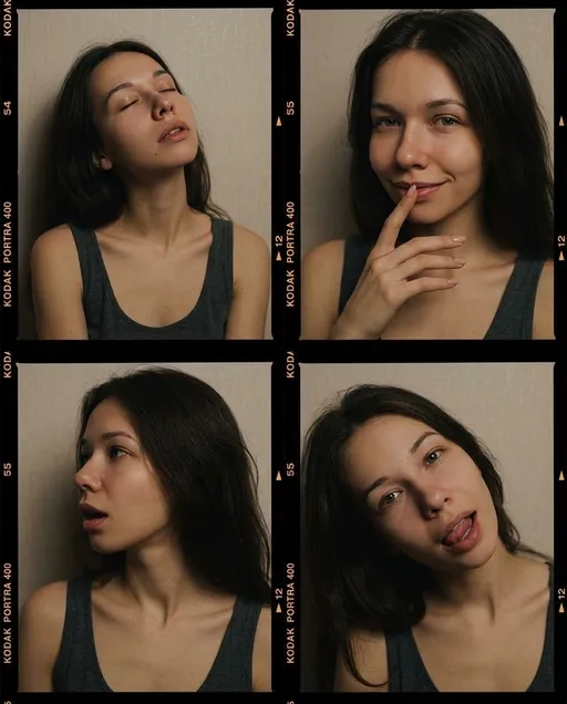 AI-фотосессия «Muted Film Strip Portrait Grid»
