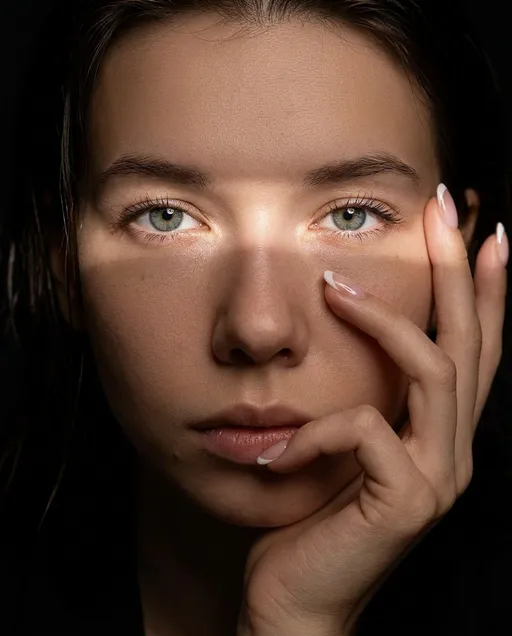 AI-фотосессия «Shadow-Masked Editorial Beauty Portrait»