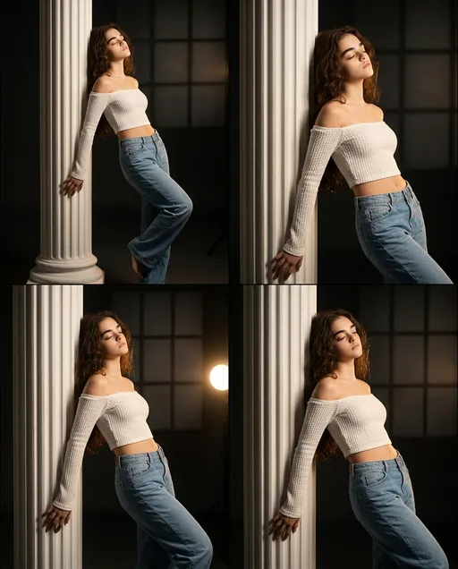 AI-фотосессия «FOUR-PANEL STUDIO STUDY WITH CLASSICAL COLUMN»