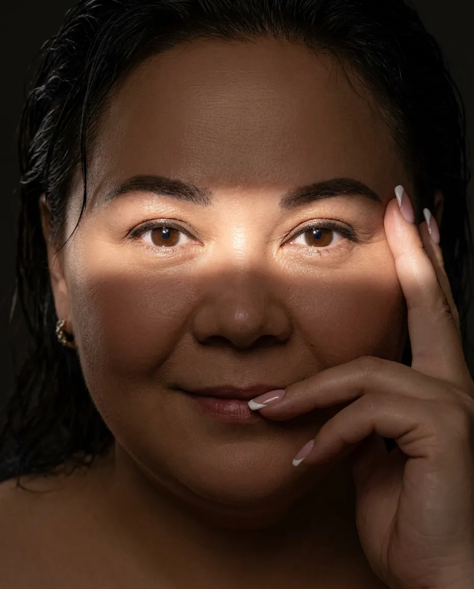 AI-фотосессия «Shadow-Masked Editorial Beauty Portrait»
