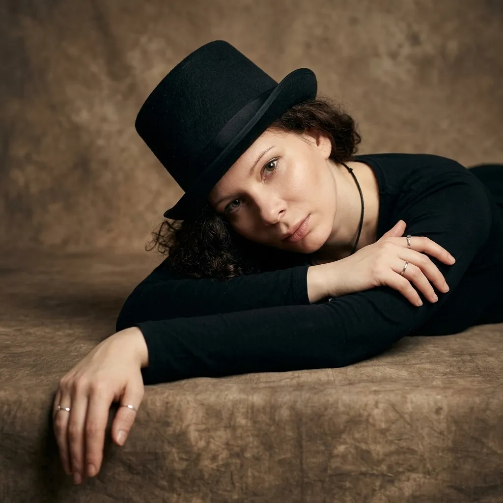 AI-фотосессия «Theatrical Studio Portrait in Prone Pose»