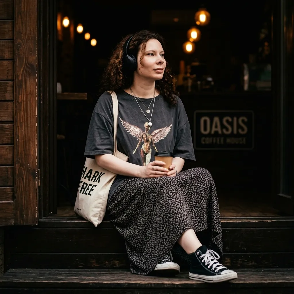 AI-фотосессия «URBAN GRUNGE CAFE PORTRAIT»
