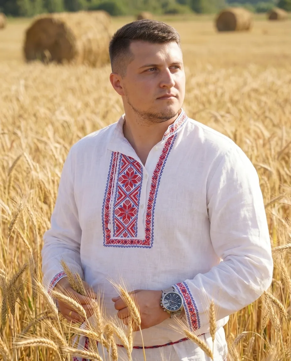 AI photoshoot “Traditional Portrait in Wheat Field”