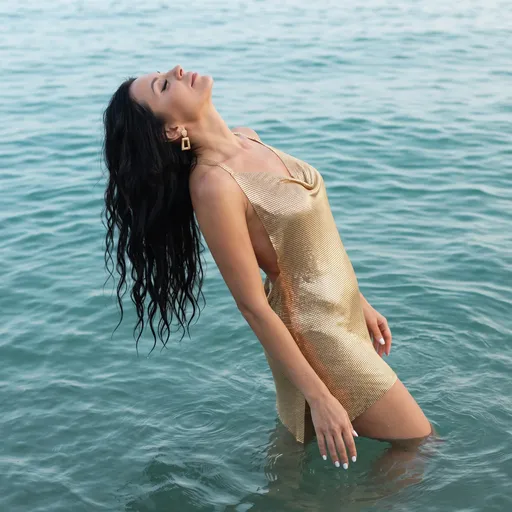AI-фотосессия «Ethereal Water Portrait in Teal and Gold»